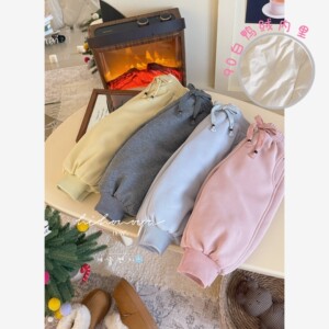 
Spring Korean children's clothing 2025 winter new parent-child 90 down pants girls warm casual leggings sweatpants