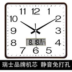 Square Simple Modern Large Wall Clock Living Room Silent Clock Home Personalized Creative Fashion Art Wall Clock Quartz Clock