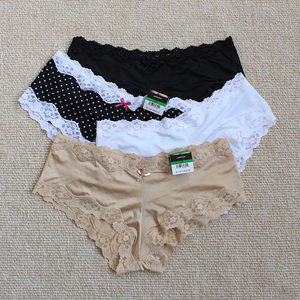 European and American M family lace edge small flat trousers comfortable low -waist lady panties multi -color
