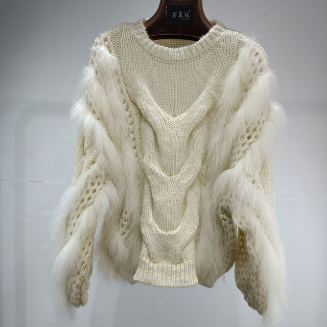Winter and Spring Fashion Imitation Raccoon Fur Woven Fur Coat Female Mid-length Haining Fur Coat