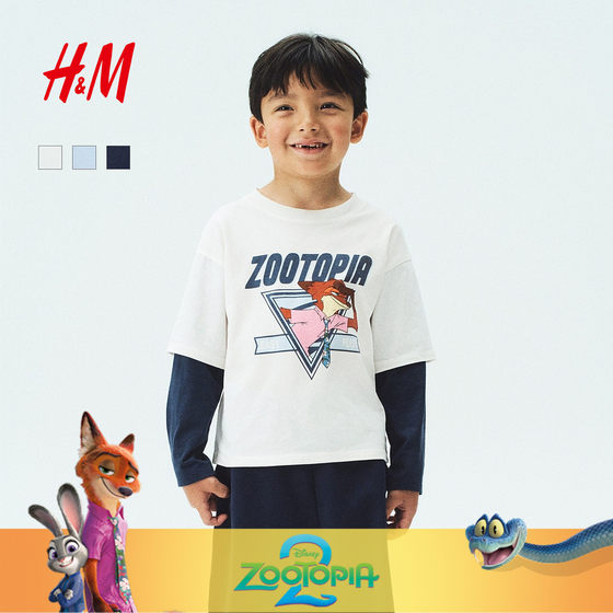 
[Zootopia] HM Children's Clothing Children's Boys T-shirt Spring New Printed Layered Long Sleeve 1346696