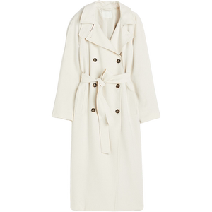 
HM women's windbreaker autumn temperament casual and simple double-breasted large stand-up collar lapel silhouette windbreaker 1202780