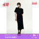 HM women's skirt summer slim crepe woven high waist wrap half-length skirt1247084
