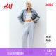 
HM women's casual pants straight loose sports and casual elastic drawstring wide-leg jogging pants 1199249