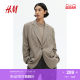 HM women's suit summer v-neck flat collar fashionable commuter loose casual jacket 1232747
