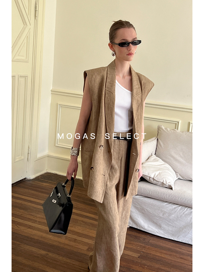 Linen Suit Vest Set - Women's Spring 2024