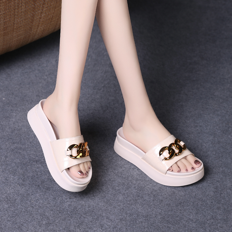 C8371 1520K Giày Dép Sandal Nữ Jiarela Mùa Hè Đế Cao Giày Dép Nữ Da Bò G04 Sản Phẩm Mới