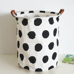 Nordic Household Fabric Cotton and Linen Laundry Basket, Large Foldable Waterproof Dirty Clothes Storage Basket, Toy Storage Bin