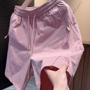 
Men's shorts, trendy summer loose Korean style casual pants, light luxury, fashionable, elastic waist, versatile mid-pants for men