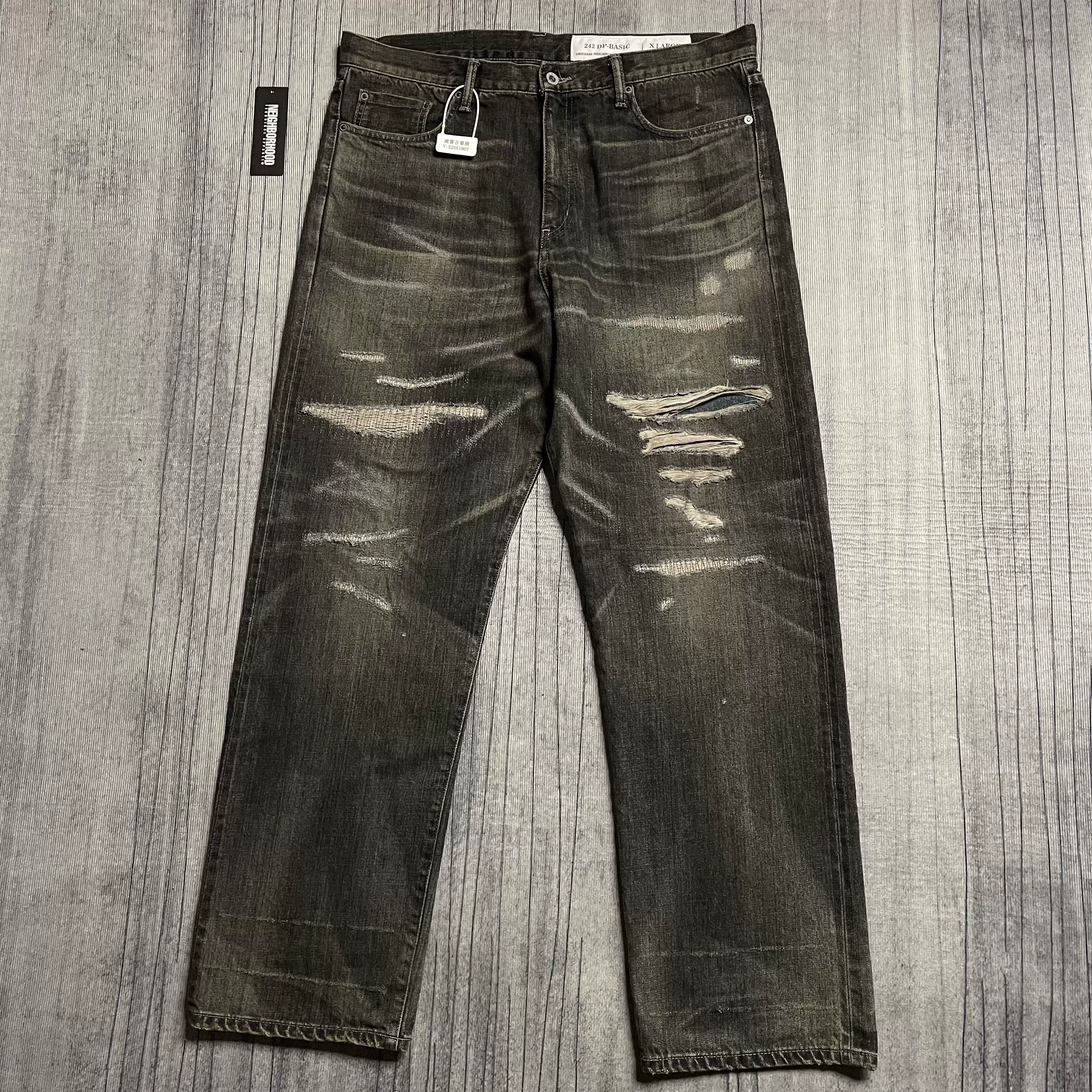 NEIGHBORHOOD SAVAGE DENIM 24AW DPB刀割补丁牛王牛仔裤XL码充新 