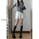 White lace puff cake short skirt Female summer new large size fat mm high waist high waist thin small A -line skirt