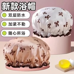 Shower Cap for Women, Waterproof for Bathing, 2026 New Model, Double-Layer High-Grade Shower Cap, Kitchen Anti-Oil Smoke Head Cover, Hair Drying Cap for Home Use