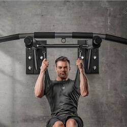 Wall-Mounted Pull-Up Bar, Wall-Mounted Safety Home Indoor Double Bar Sandbag Rack Exercise Fitness Equipment