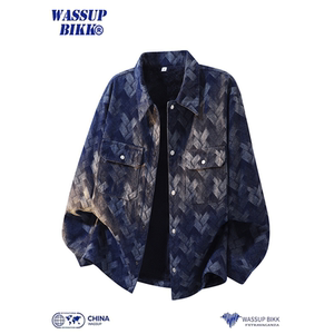 WASSUP BIKK denim jacket men's spring and autumn 2025 new trendy brand design high-end couple lapel jacket