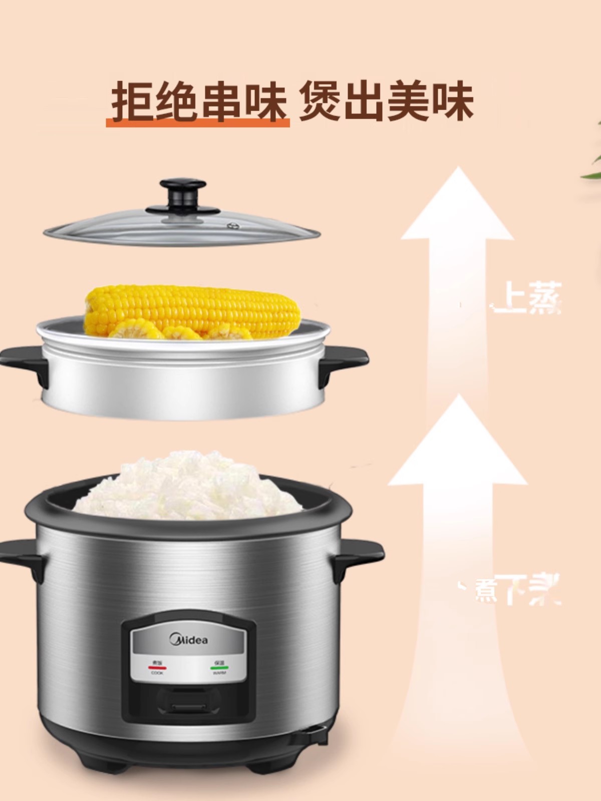 Midea 炊飯器 ホワイト 蓋付き Midea 炊飯器 ホワイト 蓋付き