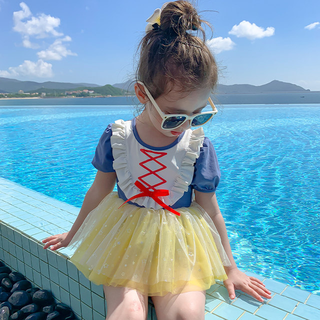 Children's swimsuit girls ins infant baby cute snow white gauze skirt swimsuit little girl swimsuit