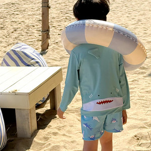 Children's swimsuit boys swimming trunks Small and young children summer split swimsuit small baby fast dry hot spring swimming sleeve equipment