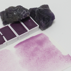 Purple Mica Dominican Natural Mineral Solid Handmade Watercolor Pigment 3ml Full Block Translucent Landscape Sketch
