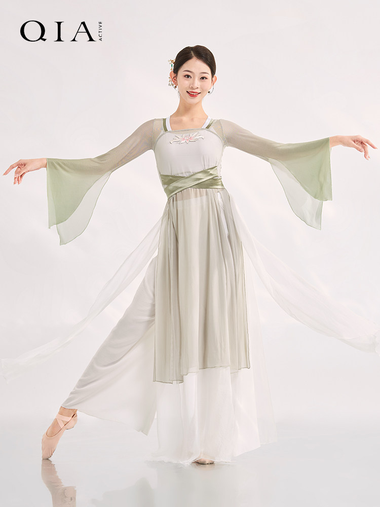 Chia レディース ワイドレッグ シフォン ダンスパンツ - 中国古典舞