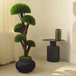 Simulated Green Plant Bonsai Mushroom Tree Office Interior Decoration Hotel Lobby Ornaments Simulated Fake Tree Landscape Landscaping