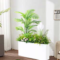 Flower Box Decoration with Artificial Flowers and Plants, Finished Floral Arrangements, Green Plant Ornaments, Restaurant Sales Department Partition Flower Trough, Simulated Landscaping