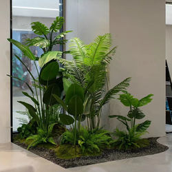 Simulated Green Plant Landscaping Combination for Window Decoration, Indoor Landscape, Bionic Fake Tropical Plants, Landscaping under Stairs and at the Entrance