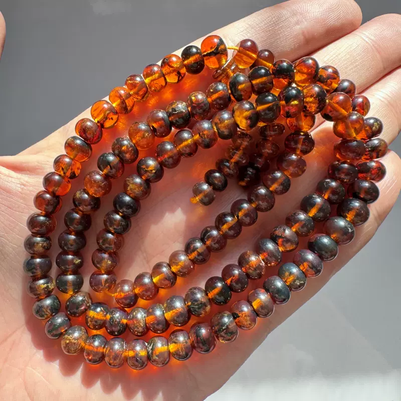假了賠命純天然撫順琥珀金珀藥珀項鏈108佛珠7毫米入門款-Taobao