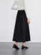 Aike black skirt for women 2025 spring commuter style pleated skirt high waist slim solid color mid-length A-line skirt
