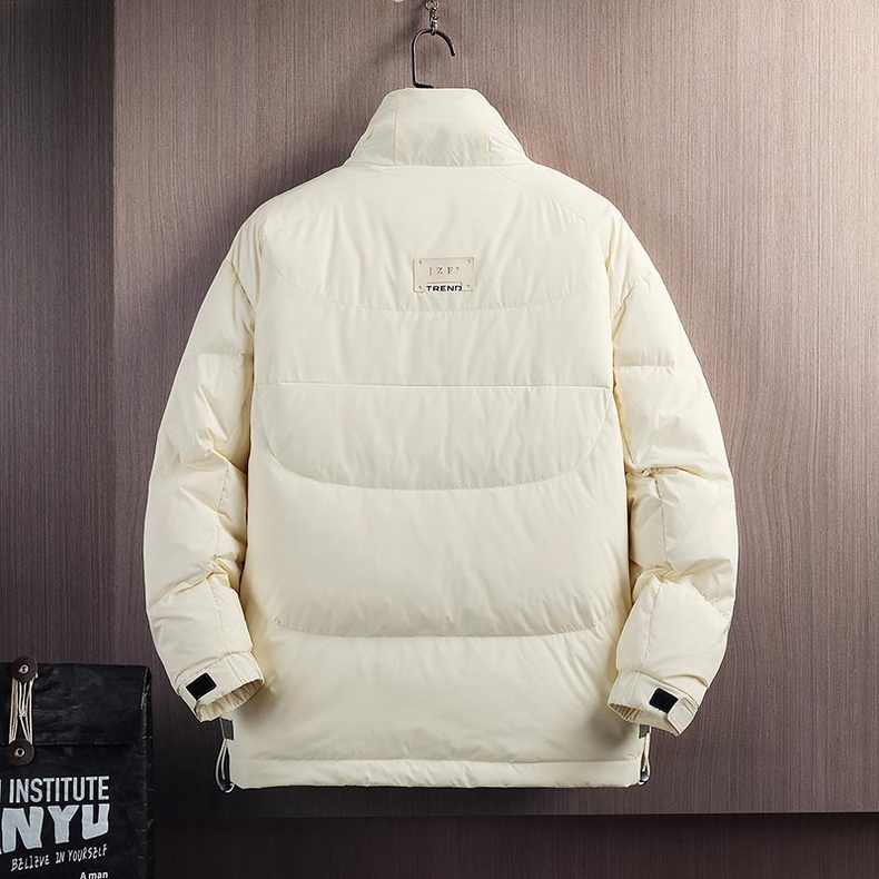 GZ22冬季男式羽绒服立领短款时尚潮牌宽松纯色白鸭绒男外套1811AG