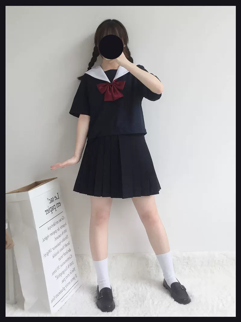 米豆秀秀家关东襟白无本jk夏短袖学生服