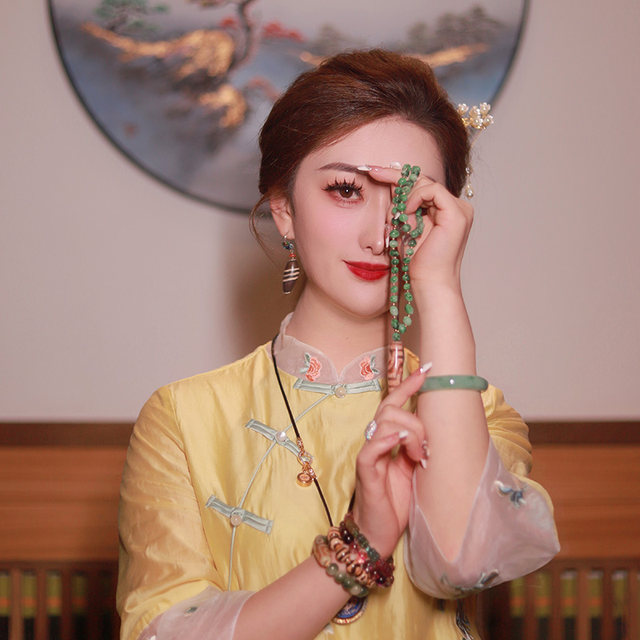 Queen Live Link Jewelry Crystal Bracelet Hetian Jade Bracelet Jade Beewax Turquoise Tourmaline Relax 11