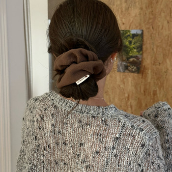 
Autumn and winter woolen material classic solid color design hair tie