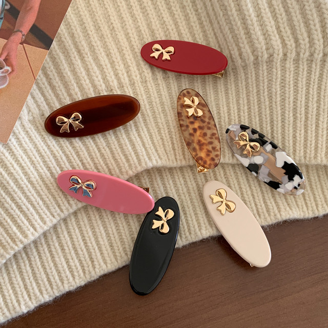 French girl heart metal bow hair clip sweet retro edge clip hair card bang clip side hair accessories 2023