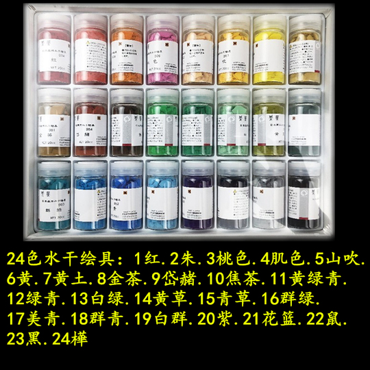 Phoenix 24色ミネラル顔料セット - 水彩 & 中国画