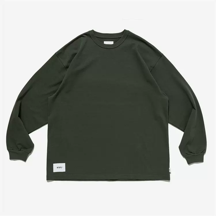 壹树WTAPS OBJ 01/LS/COTTON.CONTAINING 后背印花长袖T恤23AW-Taobao