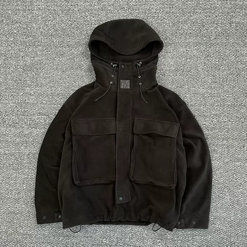 国仓S.F.C SFC FLEECE HOODIE JACKET 23AW抓绒宽松连帽保暖外套-Taobao