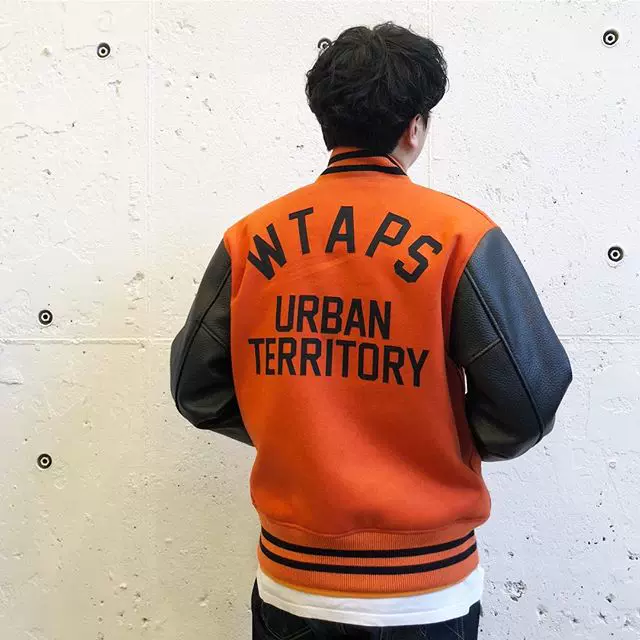 国仓壹树WTAPS CLUB/JACKET.WOPO.MELTON 拼接棒球夹克18AW-Taobao