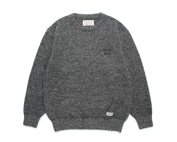 壹树WACKO MARIA CLASSIC KNIT SWEATER 羊毛圆领针织毛衣23AW-Taobao