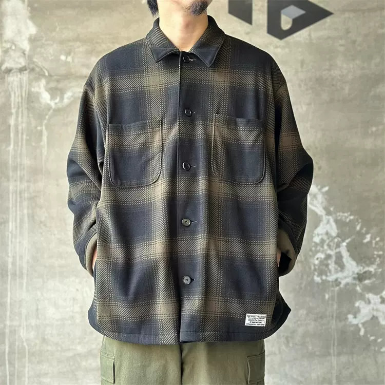 壹树WACKO MARIA CHECK FLEECE JACKET 格子羊毛衬衫夹克23AW-Taobao