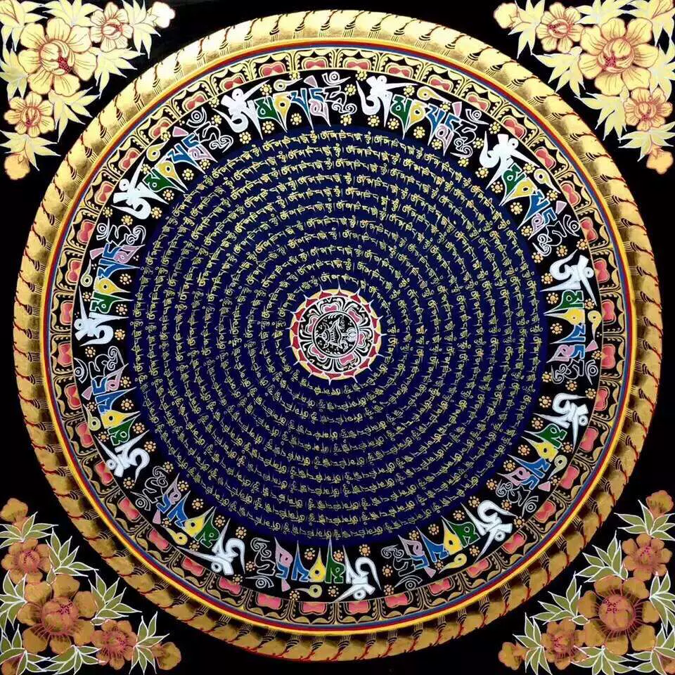 新款印花dmc十字繡客廳大畫唐卡曼荼羅時來運轉壇城六字