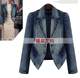 Large size women's denim jacket spring European and American style denim top Long-sleeved denim jacket