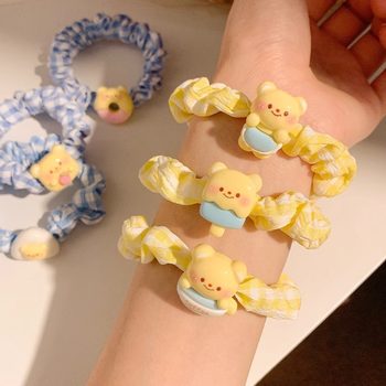 Butter Jam ~ Cute Bear Small Intestine Hair Tie Women's High-end Rubber Band Headband Hair Accessory Headband Large Intestine Hair Tie