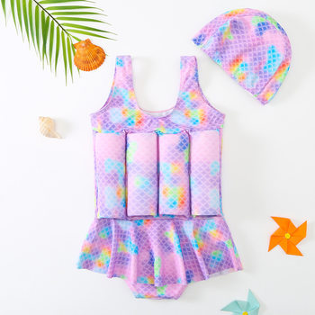 Children's buoyancy swimsuit girl baby dress -type skirt -style floating boys, young children, children's school swimming equipment
