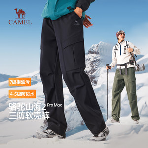 
[Same style as Wang Junkai] Camel Men's Autumn and Winter 2025 Velvet Overalls Men's Warm Three-Proof Trousers