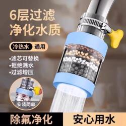 Faucet Shower Filter, Universal Splash-Proof Filter for Kitchen, Rotatable and Extendable Tap Water-Saving Water Filter