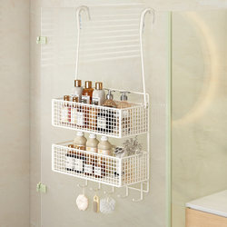 Bathroom Hanging Rack, No-Drill Storage Shelf for Bathroom, Shower Hanging Organizer, Shower Room Glass Door Hanging Basket Hook