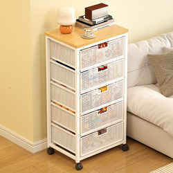 Small Cart Snack Storage Rack, Living Room Floor-Standing Multi-Layer Movable Storage Cabinet, Drawer-Style Children's Toy Storage Rack