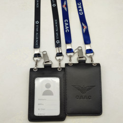 China Civil Aviation Id Card Holder Caac Airport Control Area Access Badge Double-Layer Leather High-Definition Window Badge Holder