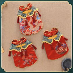 Dog Pet Clothing Chinese Style Dog Clothes Chinese-Style Spring and Autumn Outfits Wedding Outfits Teddy Bichon Chihuahua Tang Suit