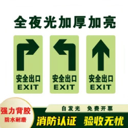 Brightly Illuminated Glow-In-The-Dark Floor Stickers, Safety Exit Emergency Escape Signs, Safety Passage Signs, Self-Luminous Signs
